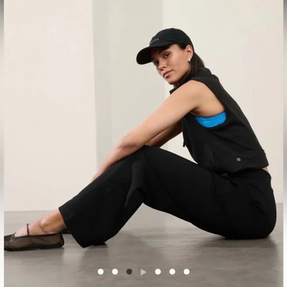 Athleta Allure High Rise Wide Leg NWT Black Active Pants Size Large - Picture 5 of 10